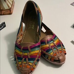 Vibrant Multicolor Leather Flats Women’s Sz 23 (US 7)